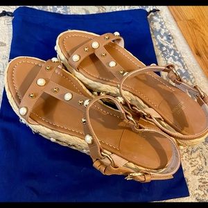 Stuart weitzman Beraffia embellished platform sandals size 9